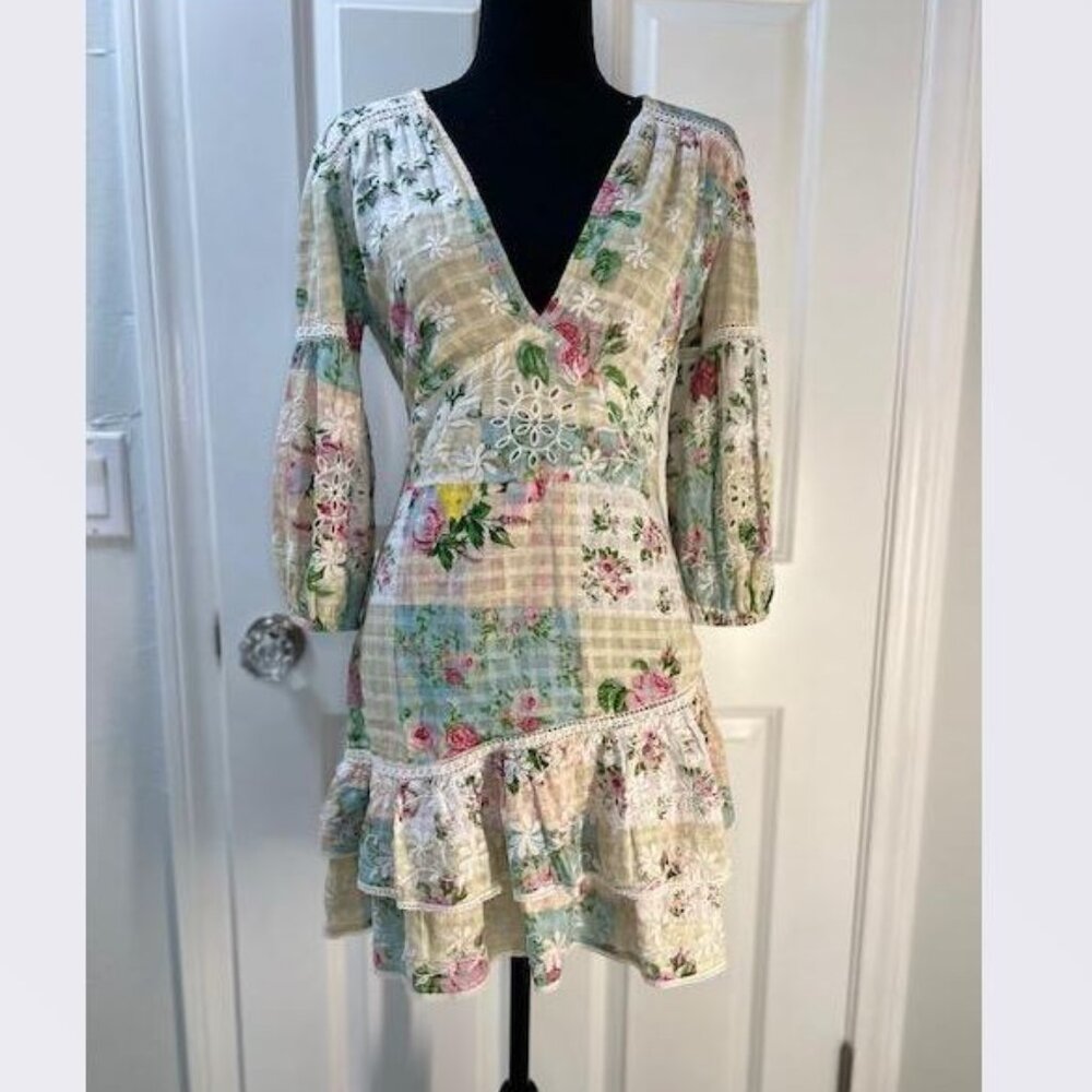 Anthropologie Barok Paris Ruffled V-Neck Mini Dress - Size Small - NWT - Picture 4 of 9